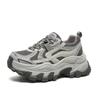Fashion color matching dad shoes women's autumn new leather mesh breathable thick sole heightening small sports shoes