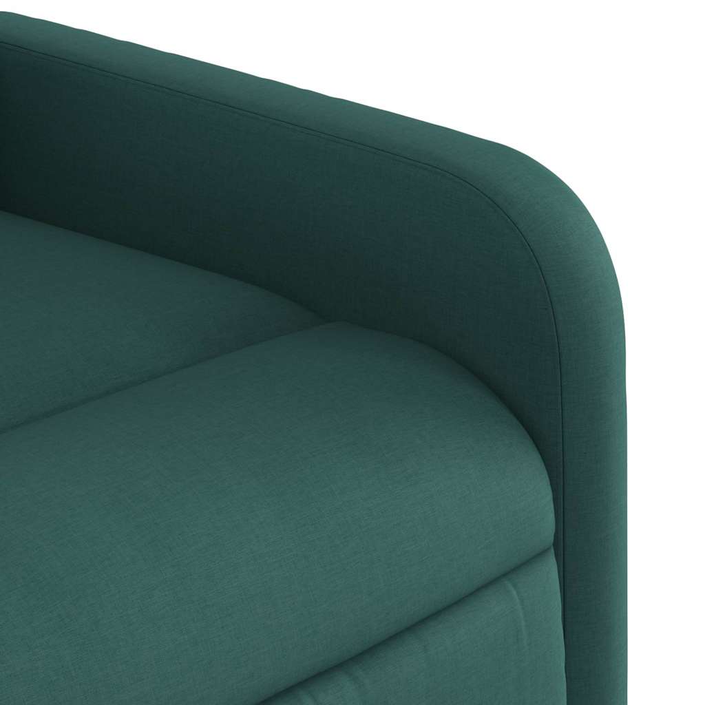 Electric Massage Recliner with Rising Function Dark Green Fabric