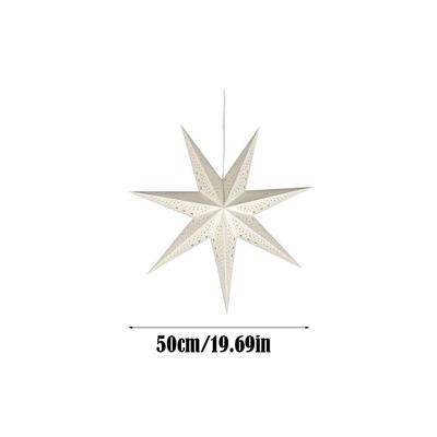 New 50/70cm Hollow Star Pendants Folding Eid Mubarak Star Lampshade Christmas Decorations Hanging Paper Stars Party Decorations