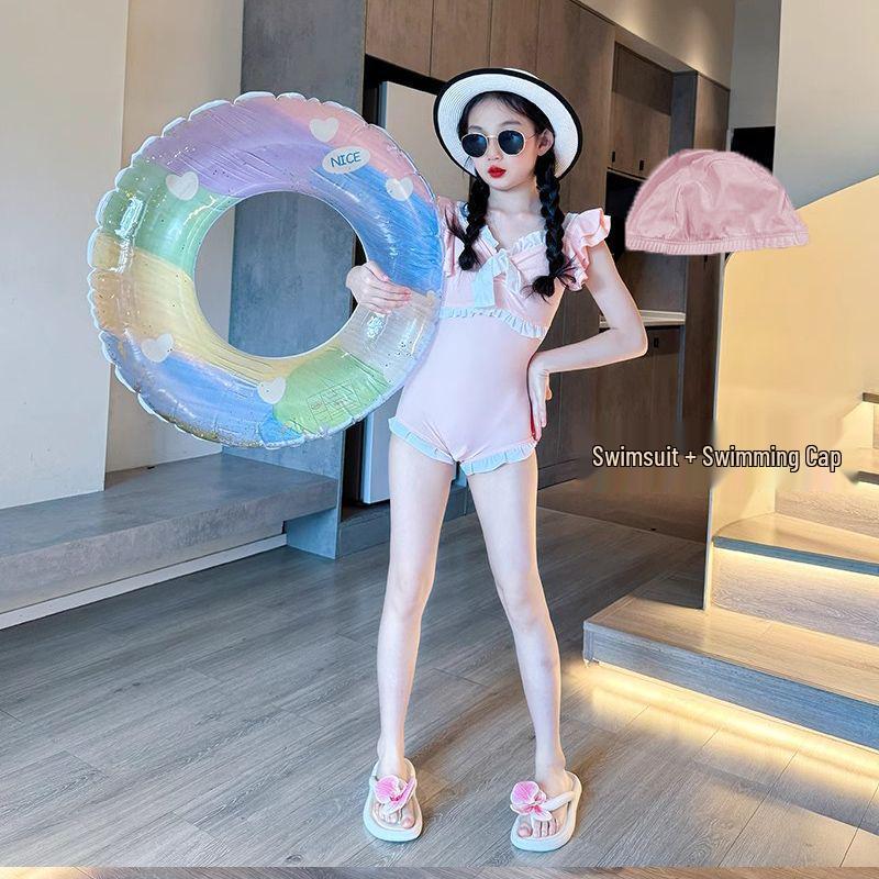 2025 Girls' High-End Fashion One-Piece Swimsuit for Professional Summer Training