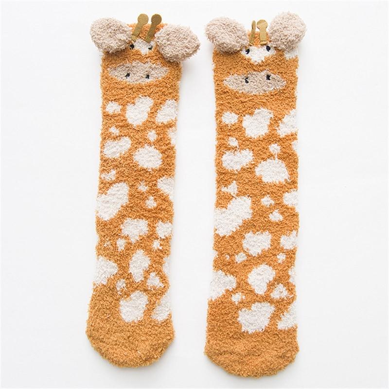 Fuzzy Socks for Women Girls Winter Warm Coral Fleece Floor Socks Cute Cartoon Animal Furry Bed Socks for Home Sleeping