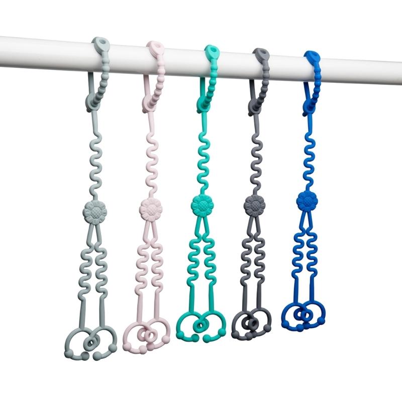 2 In 1 Sunflower Pattern Baby Pacifier Chain Silicone Bottle Holder Multifunctional Teething Toy for Easy Travel