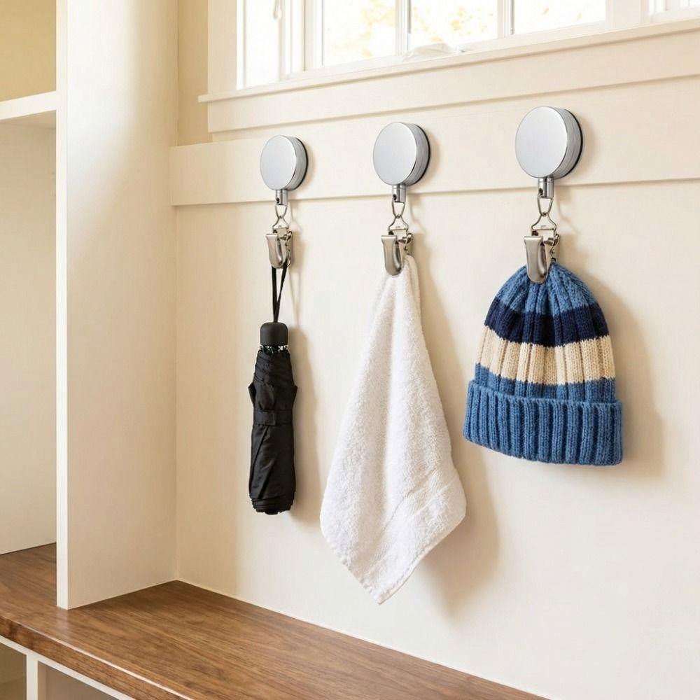 2PCS Automatic Retractable Towel Holder Self-Adhesive Work Card Holder ID Lanyard  Name Tag Display