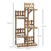 Fir Wood Flower Shelf Pot Stands Plant Stand 5 Shelves Ornament Small Railings 60 x