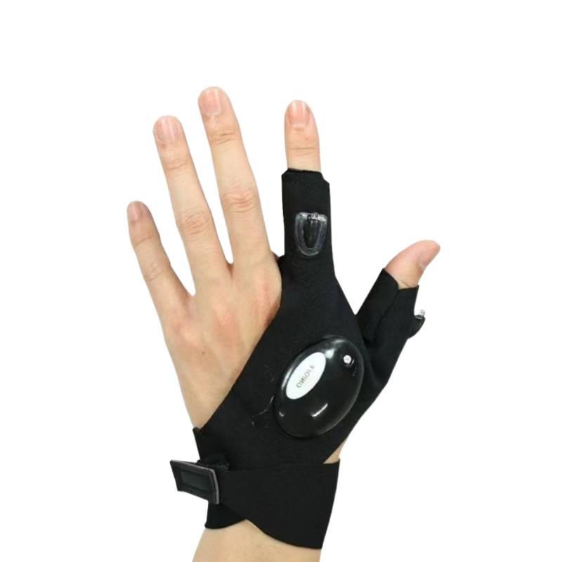Cross-Border LED Flashlight Fishing Gloves - Night Repair & Luminous Finger Lights.