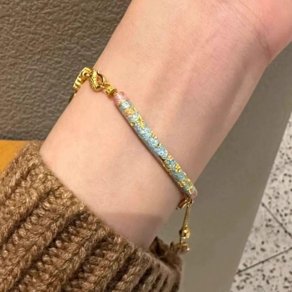 Exquisite Charm New Chinese Style Bracelet Jewelry Accessories Enamel Hand Ring  Gift