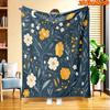1pc 2D Flat Printing Spring And Summer New Arrival Moonlit Floral Theme Digital Print Blanket, All-Season Use, Casual Throw, 100% Polyester Fiber Soft