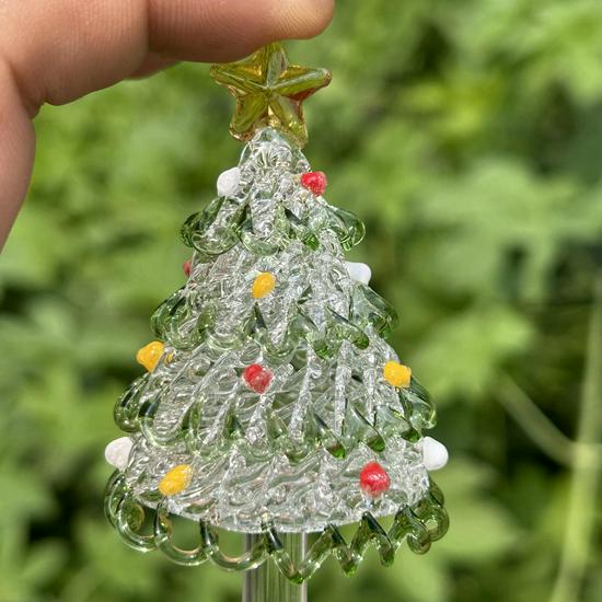 Zibo Glass Christmas Tree Ornament: Handmade Transparent Desktop Decoration, Creative Birthday Gift
