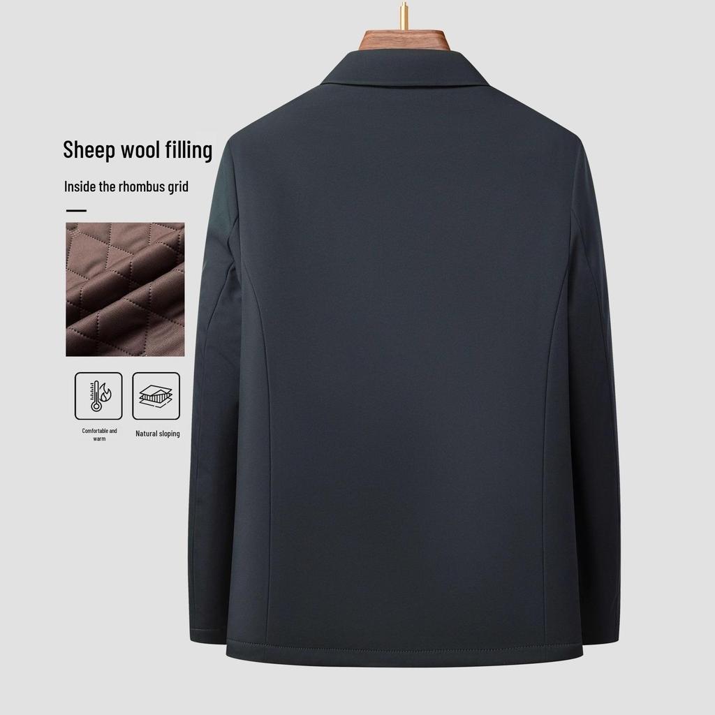 Men's Executive Wool-Blend Cotton-Padded Jacket - 2025 Autumn/Winter Business Casual Coat