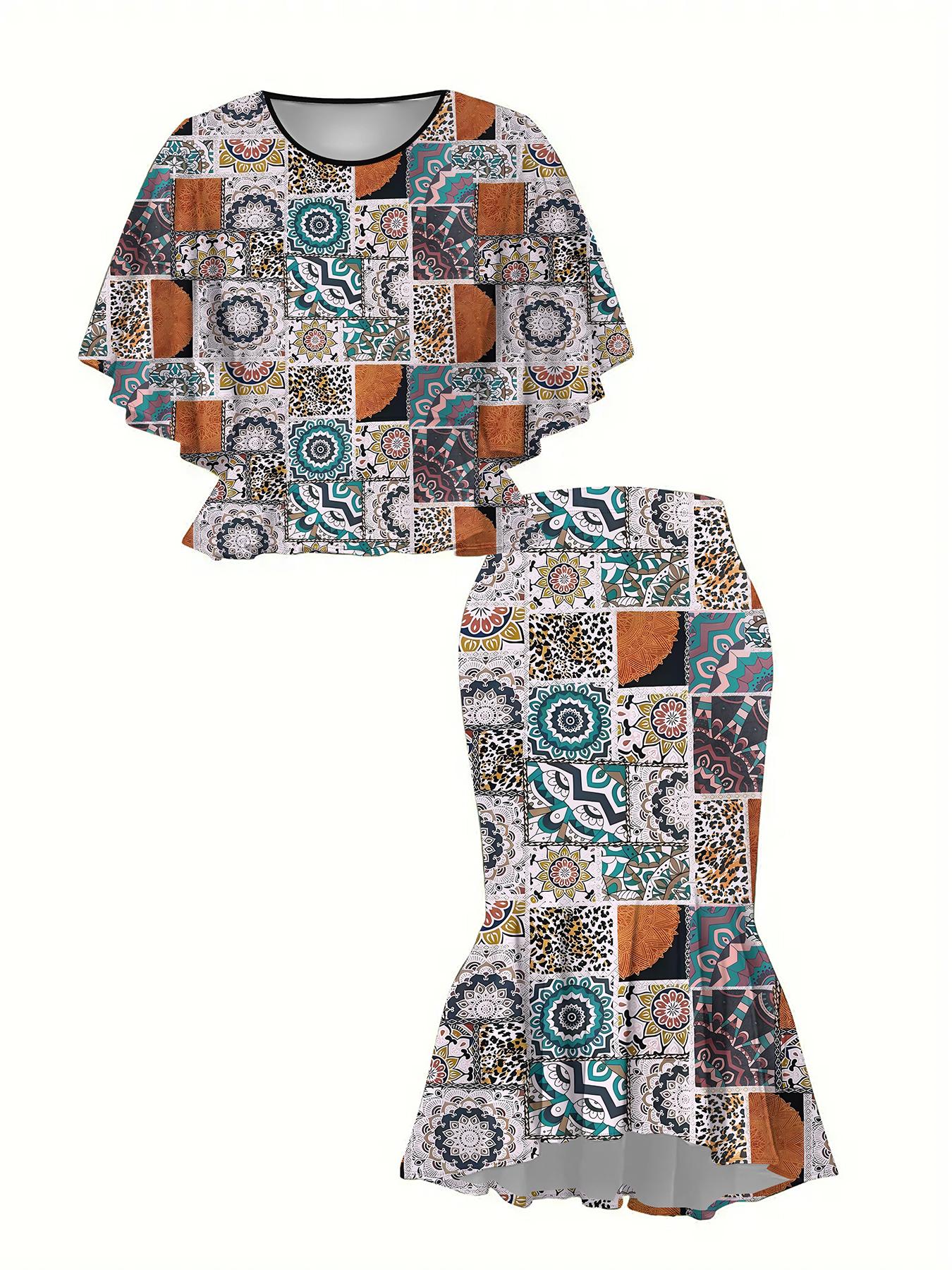 

Женский принт «Классический тотем», напечатанный на 3D-принтере, модный, большого размера, элегантный, универсальный для всех сезонов. Футболка, Юбка и Комплект 6XL серый