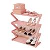 1pc 4-Tier Z-Shaped Shoe Rack - Easy Assembly Multi-Purpose Floor Standing Organizer for Home, Dorm, Entryway - Shoe Storage Organizer
