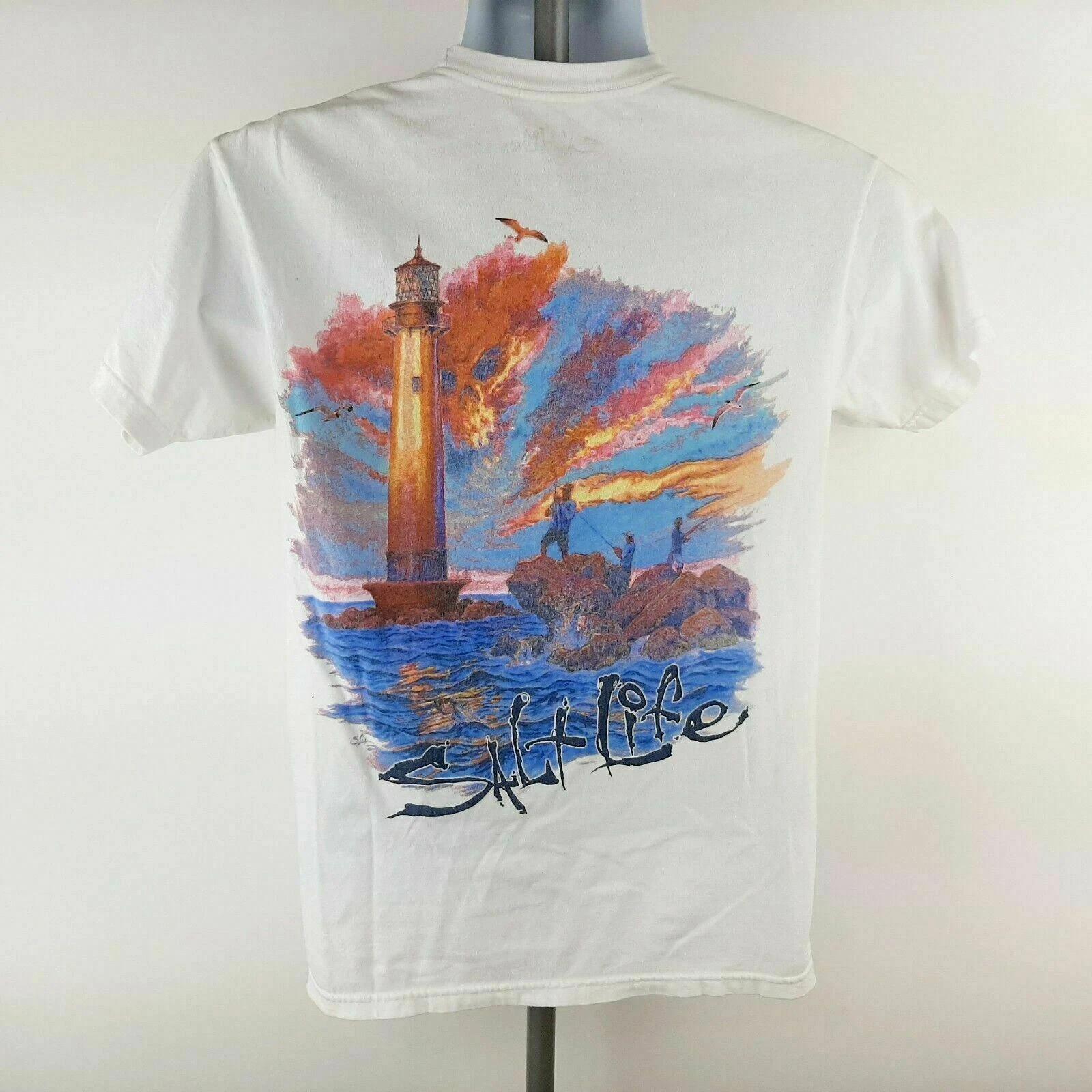 Salt Life Men s Pocket T-shirt Size Small White TO17 3XL