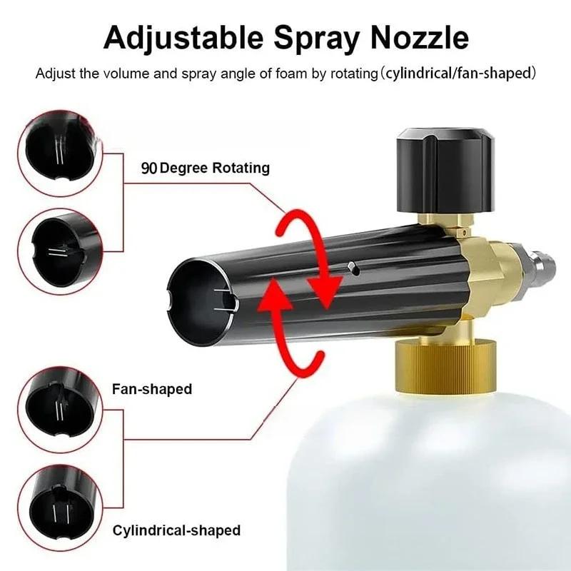 M22-14 Hochdruck-Wasserpistole Schaumsprühbehälter Set 1L Schaumsprühbehälter 1/4 Schnellkupplung 5 Farb-Düse Autowasch-Set