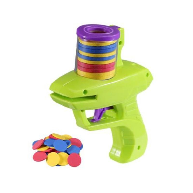 1Pc Disc Launcher Toy with Trigger 15 EVA Discs Outdoor Garden Backyard Lawn Park Kids Flying Disc Shooter Game Toddlers Boys Girls Gift
