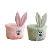 Plush Easters Bunnies Basket,Bunnies Easters Buckets with Long Plush Ear,Eggs Hunting Easters Gift Bag for Candy Storage