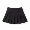 Summer Spice Girl Sexy Super Short Pleated Skirt Short Skirt Slim Fit Solid Color Low Waist Mini Tennis Skirt Sports Wind INS