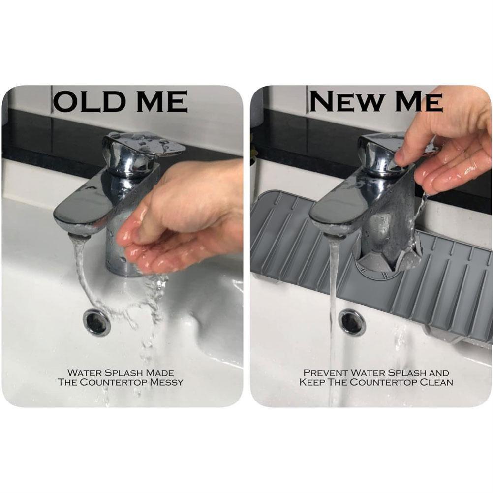 Kitchen Sink Splash Guard Silicone Faucet Mat Faucet Splash Catcher Pad Keep Kitchen Bathroom Sinks Dry