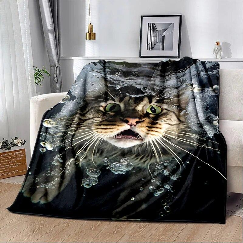 Cartoon Cute Calico Cat,Garfield Cat,Persian Cat,Ragdoll Blanket