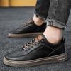 Men Leather Shoes Comfortable Casual Business White Sports Shoes Flats Slip On Office Mens Shoe Non-Slip