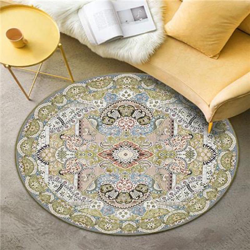 Moroccan Style Living Room Decoration Round Carpet Large Area Rugs for Bedroom Home Rocking Chair Floor Mat Washable Lounge Rug