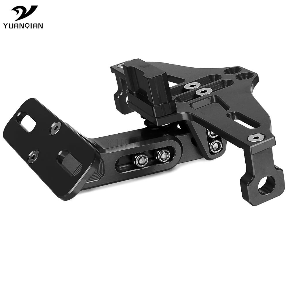 For APRILIA SR50 SR 50 MYCNC Motorcycle Adjustable Angle License Number Plate Frame Holder Bracket SR50MY LED Light