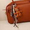 New leather coffee bear limbs movable alloy bear pendant bag lanyard pendant fashion accessories