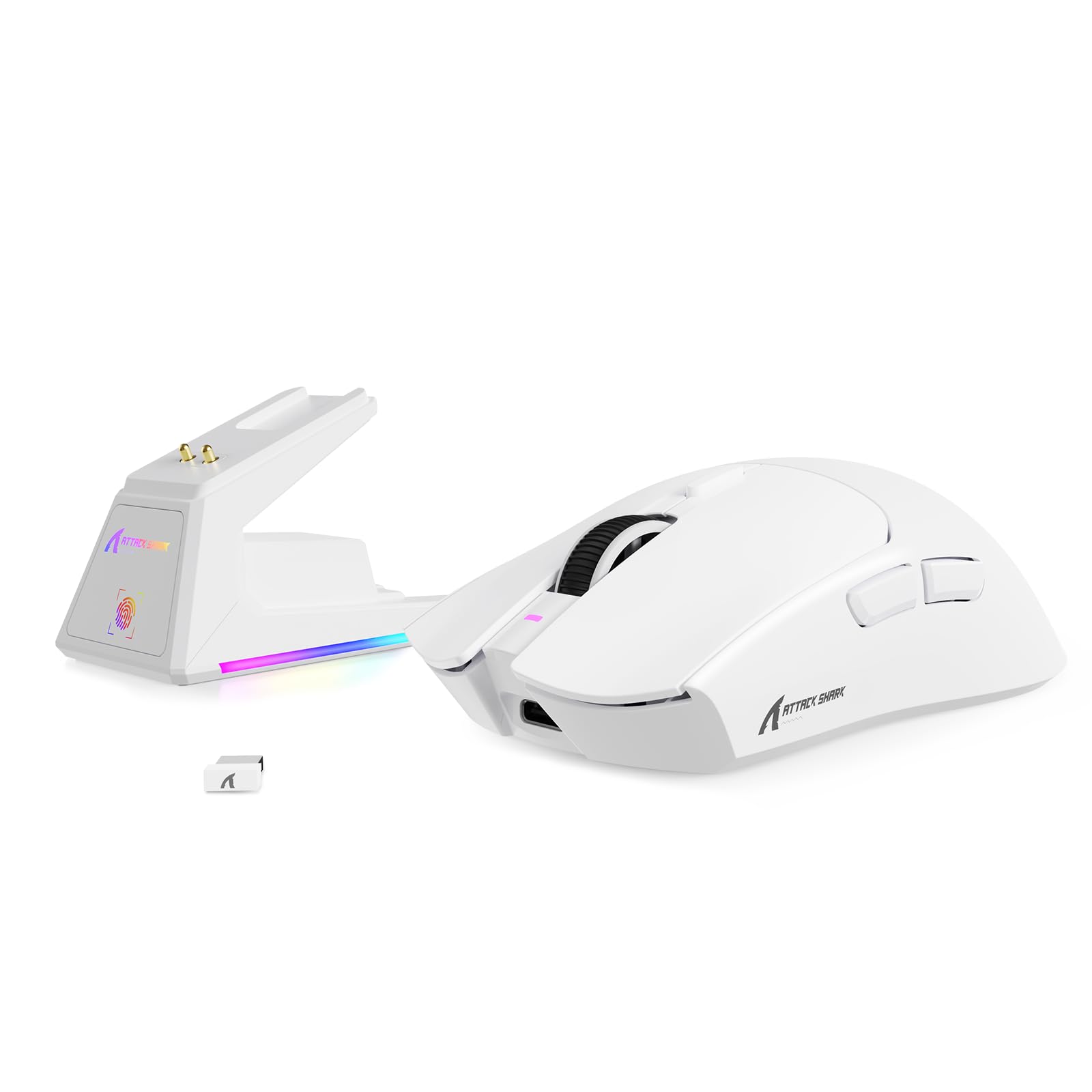 

ATTACK SHARK X1 Wireless Gaming Mouse with RGB Charging 40K 100 Million Light Movement Mouse Feet Esports Japanese Distributor White Bluetooth, білий