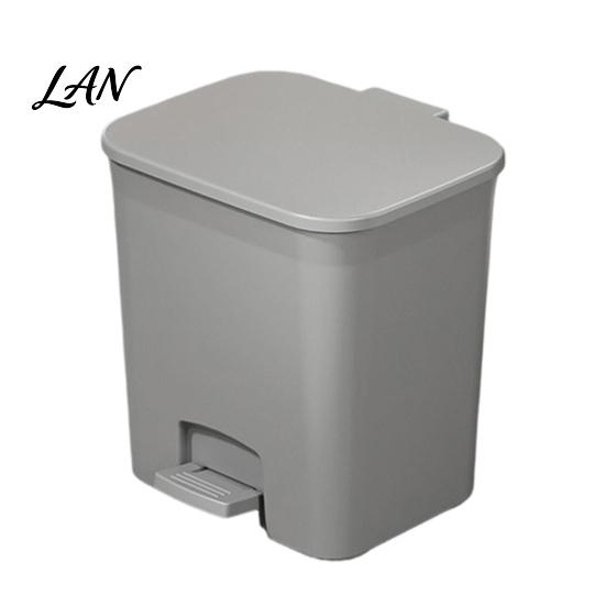 Space Saving Trash Can for Cabinet Gaps Slim Can, with Pedal Step Design, Touchless Odor Proof Wastebasket, Modern White And Gray Garbage Bin