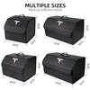 PU Leather Car Trunk Storage Box Automobile Stowing Tidying Box For Tesla Model 3 Model X Y Style Roadster Auto Accessories