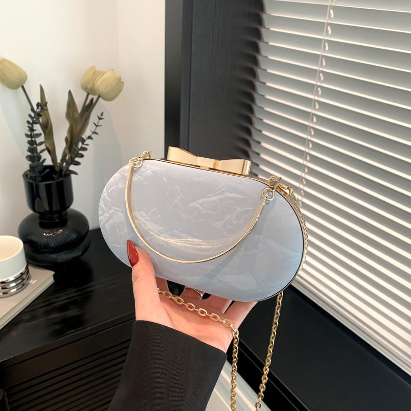 Trendy Circular Bag With Chain Strap For Women Street-style Shoulder Bag