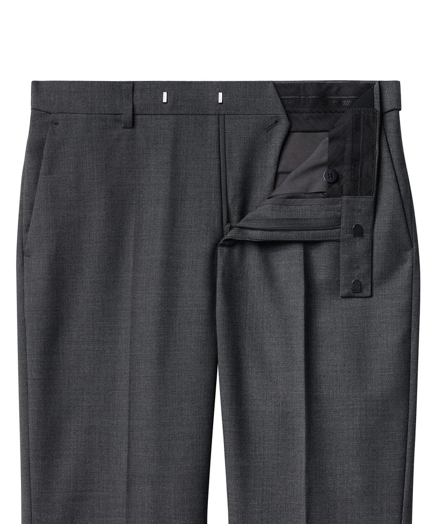 MUSINSA STANDARD Wool Semi-Wide Hidden Banding Slacks [Medium Gray]