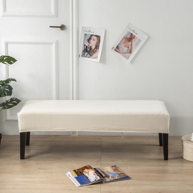 

Жаккардовый эластичный чехол для скамейки для столовой, спальни, спандекс, сплошной цвет, домашний декор, чехлы на стулья, моющийся, эластичный чехол для сиденья 1 piece белый