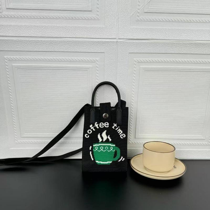 Premium Sense Ns Mobile Phone Bag New Cartoon Knitted Bag Dopamine Niche Versatile Messenger Shoulder Bag Handbag