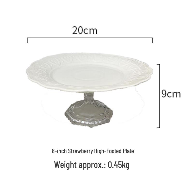 

European Relief High-Footed Dessert Cake Plate