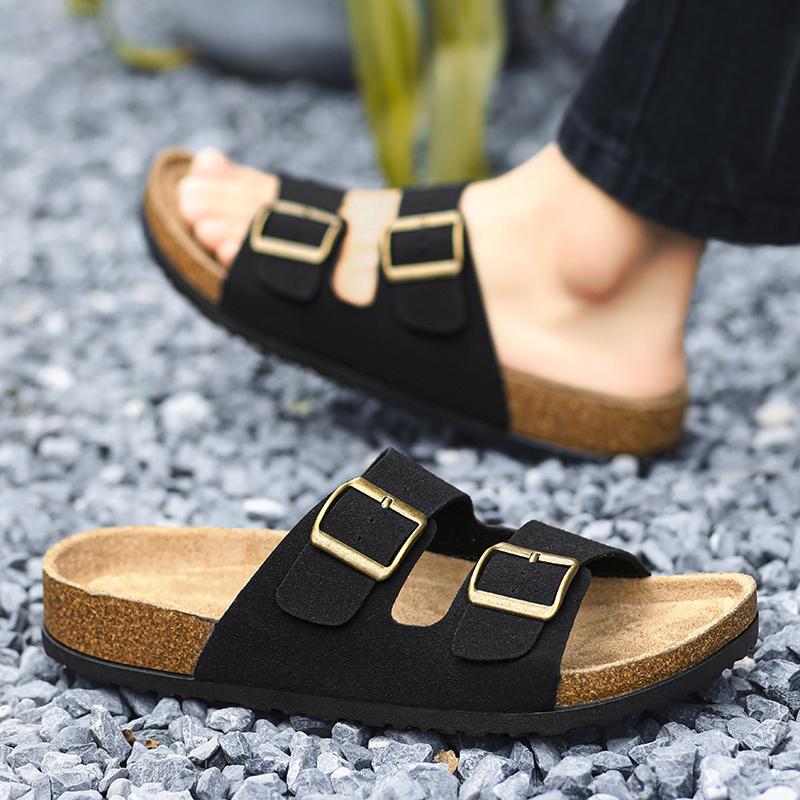 Fashion New Leather Men Sandals Summer Men's Sandals Women Slippers Outdoor Beach Lightweight Zapatos Hombre Durable Non-Slip Footwears
