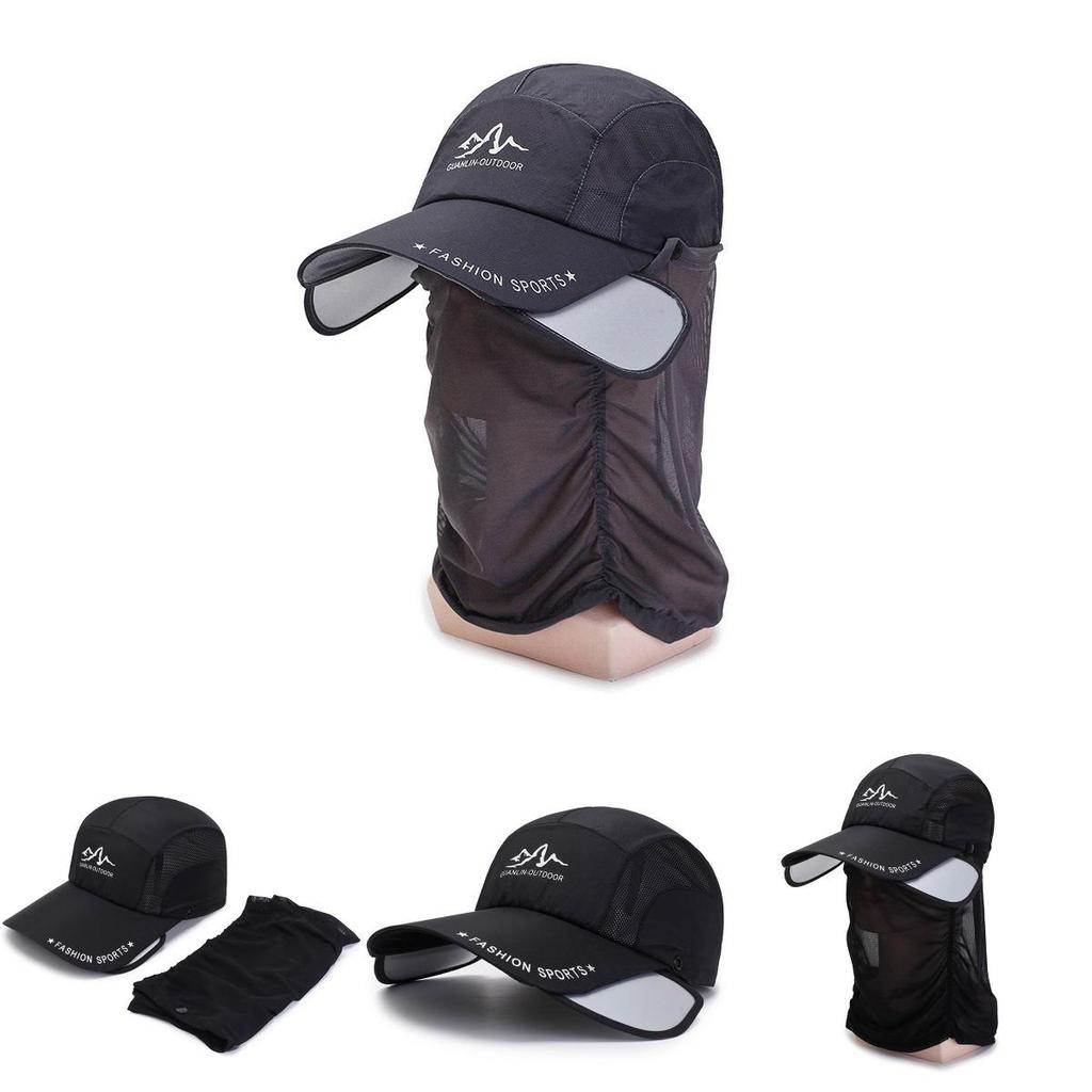 Spring Summer Removable Neck Protection Sunscreen Baseball Cap Women Adjustable Brim Casual Duck Tongue Cap Men Wholesale Factory