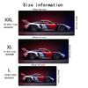 White Cool Sports Car Mouse Pad Large Gaming Anti-Slip Rubber Base Extended Desk Mat Gamer Office Computer Accessories Mousepad