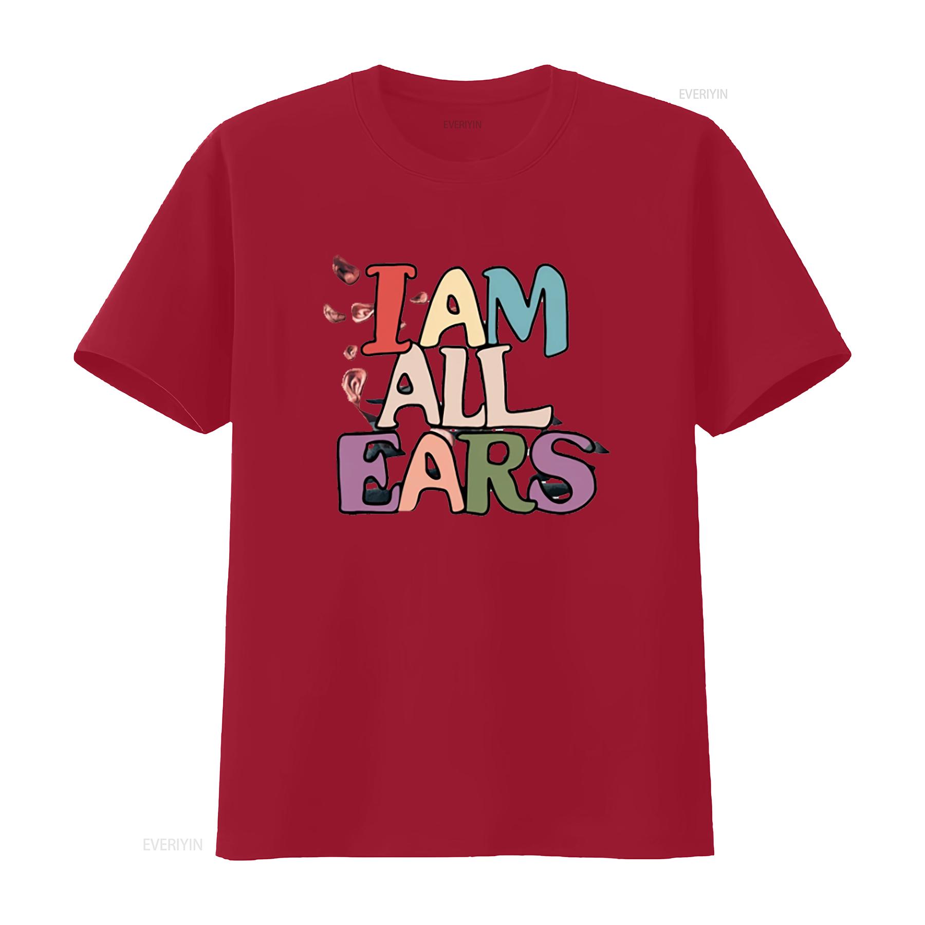 

I am All Ears Spooky Season Ghost Halloween Groovy Women SweaT T Shirt vintage Washed Soft Casual Unisex Stylish streetwear S