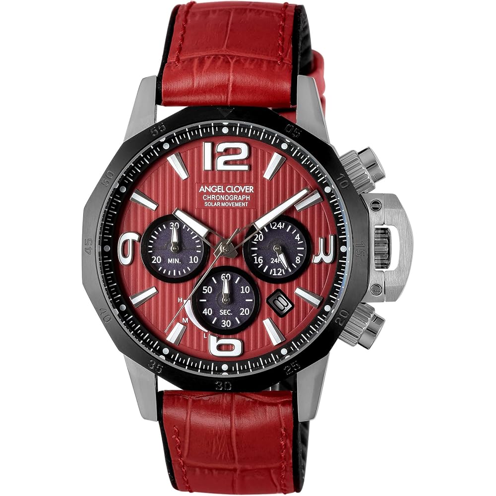 Angel Clover Timecraft Solar NTS45SRE-RE Men s Watch Red