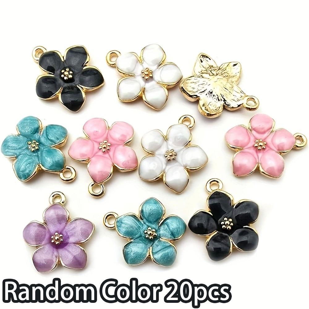 10/30/50 ks slitiny smaltu, řemeslné zpracování, elegantní a romantický přívěsek ve tvaru třešňového květu, DIY náramek, náhrdelník, náušnice, klíčenka, přívěsek na nohu