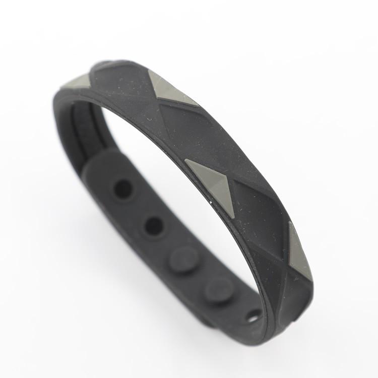 Adjustable 3D Silicone Anti-static Bracelet with Negative Ions - Waterproof & Minimalist Design