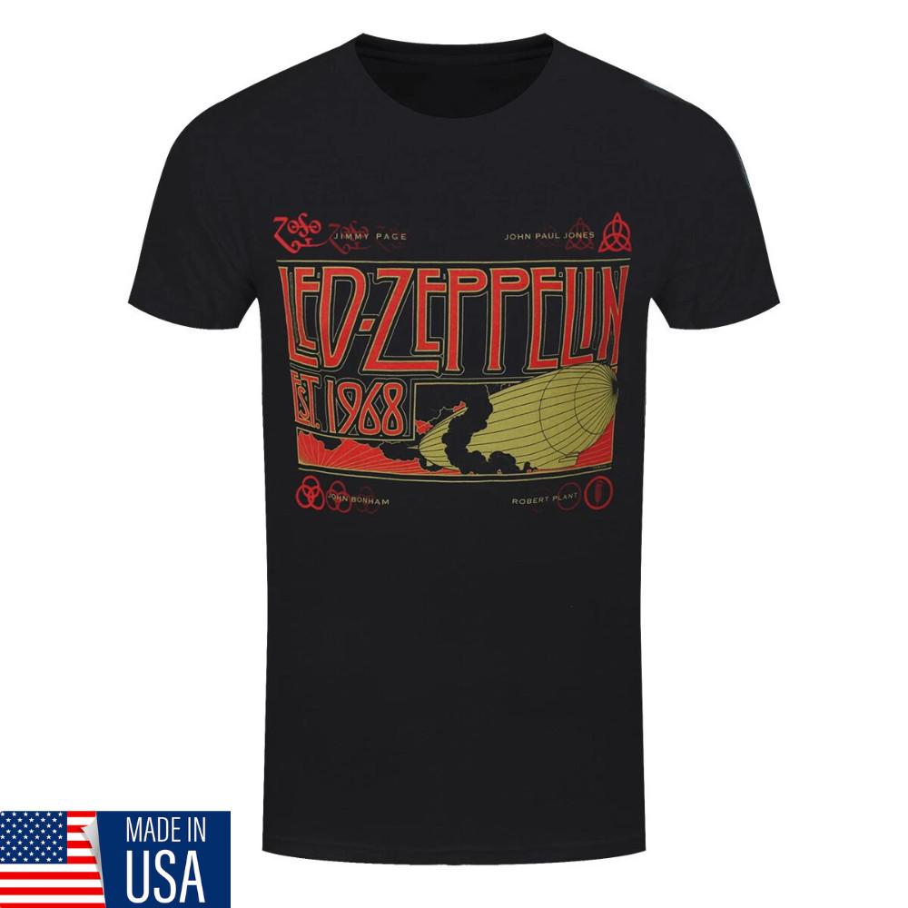 Led Zeppelin T-Shirt & Smoke Rock Band New Black Official - Led Zeppelin T-Shirt S