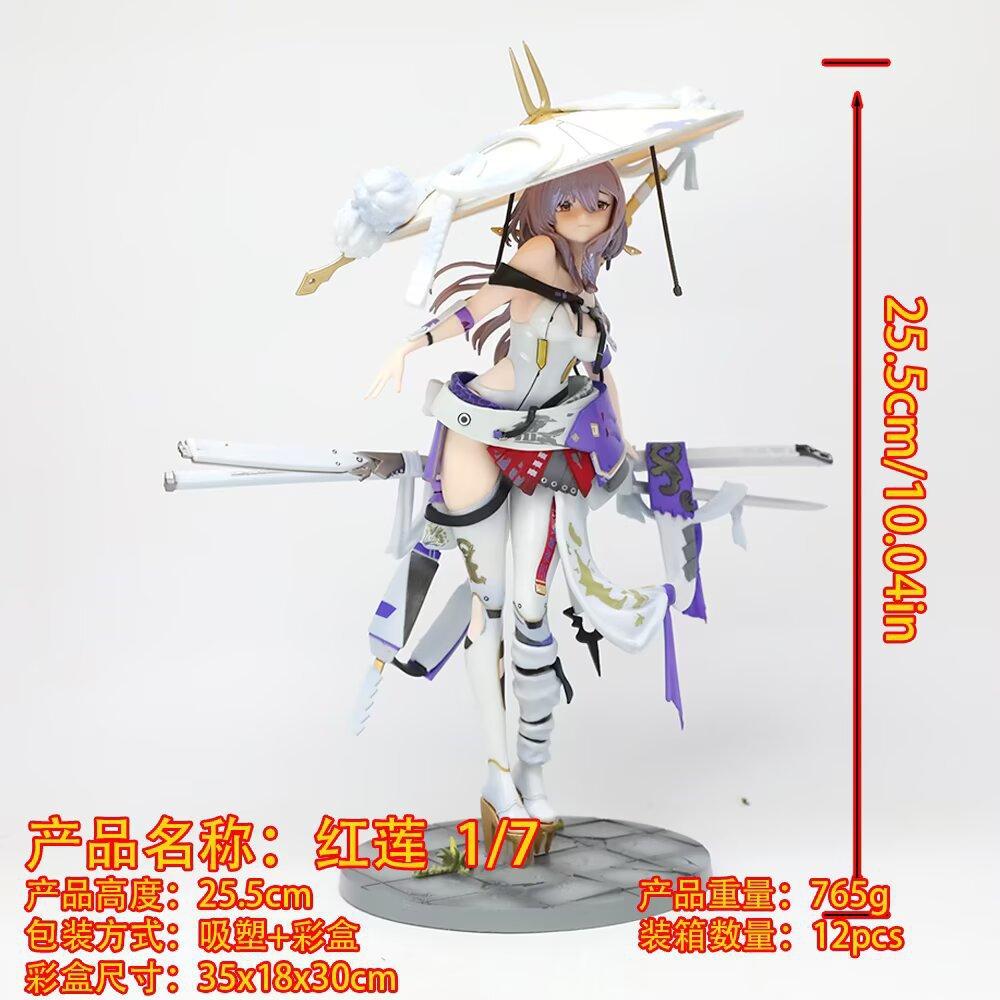 Anime Nikki 25cm Red Lotus Victory Goddess Anime Gk Model Handmade Trendy Play Statue Periphery Collection Ornament Toy Gift