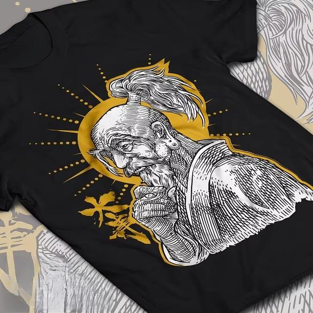 Hunter X Hunter Anime Isaac Netero Printed Tshirt Unisexs and Womens Tshirt Unisexs Top Sports Tshirt 2026 Summer New Tee S