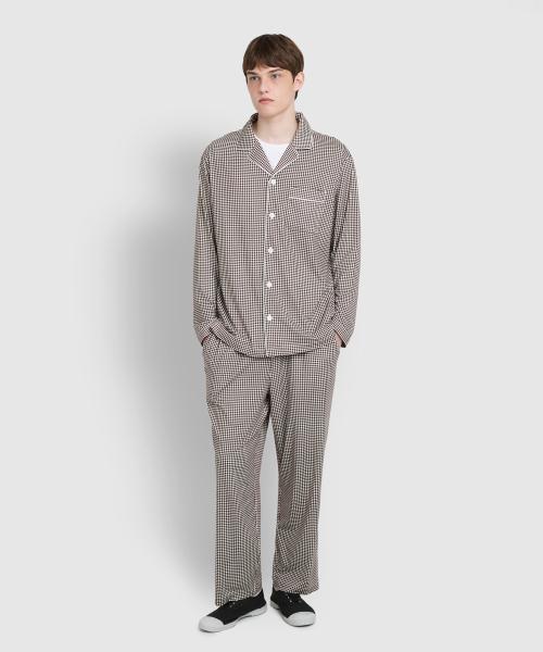 

[JAJU] Мужской комплект пижамы полной длины с эффектом персиковой кожи [Доставка из Кореи] 100% Оригинал Dark Brown - M