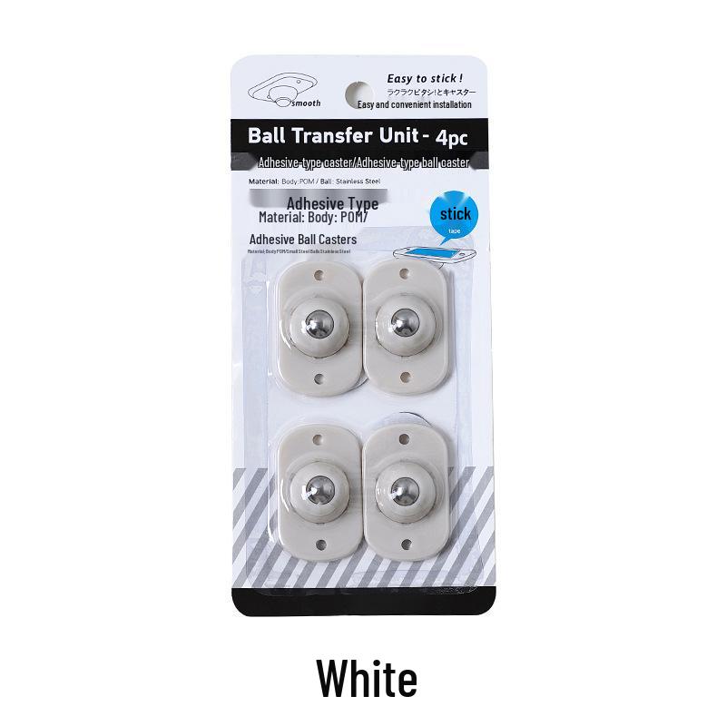 Universal Punch-Free Adhesive Small Wheel Pulley for Storage Boxes