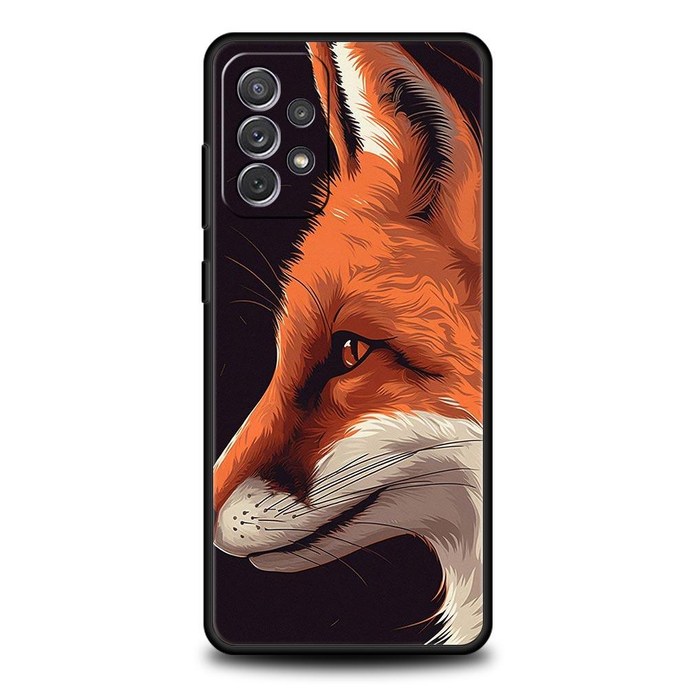 Red Fox Phone Case for Samsung Galaxy A55 A35 A17 A07 A15 A13 A25 A51 A71 A72 A73 A32 A52 A52S A41 5G Soft TPU Shell Fundas Capa