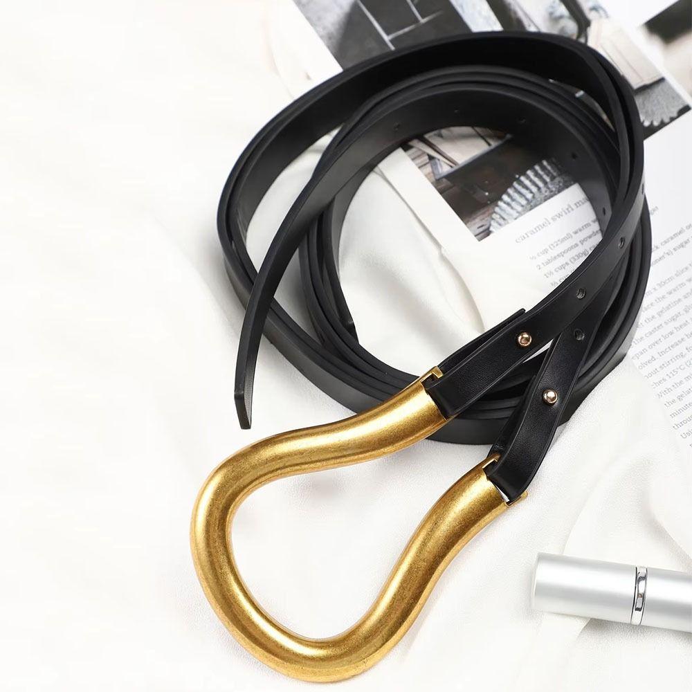 Pu Leather Decorative Buckle Belt Vintage Lady's Knotted Belt Apparel Accessories