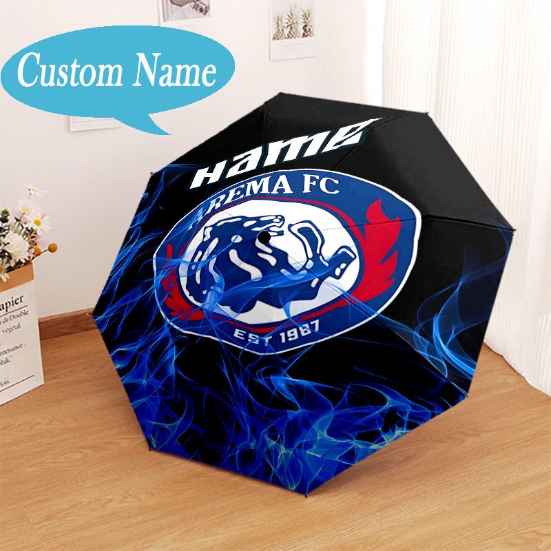 Custom Name AREMA Football Crest Design Umbrella Folding Umbrella, Automatic Umbrella - 8-Frame for Travel, Casual Lightweight Personalized Gifts