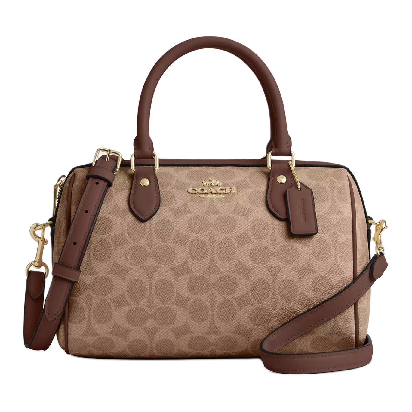 

Coach Rowan 25 Sticker Print Zipper Closure Coated Canvas Shoulder Crossbody Tote Bag Medium Women bags Brown Tan CV961-IMXHE Gift Box Sets (Basic Set+Black Box)